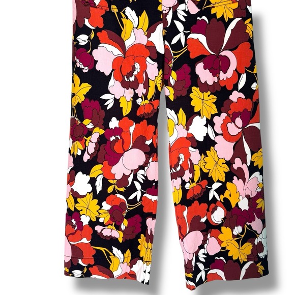 MAEVE Anthropologie The Colette Cropped Wide Leg Pants Mod Floral Multicolor 28 - Picture 3 of 7